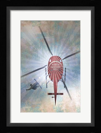 Framed Heli Boarding Print