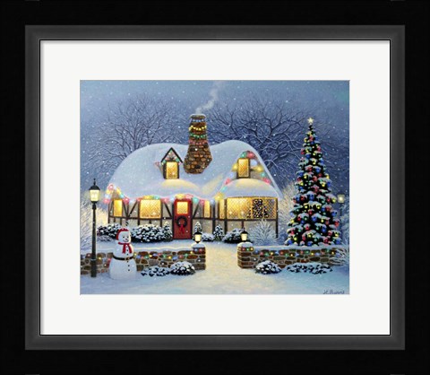 Framed Candlelight Christmas Print
