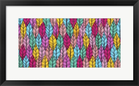 Framed Multi Feathers Print