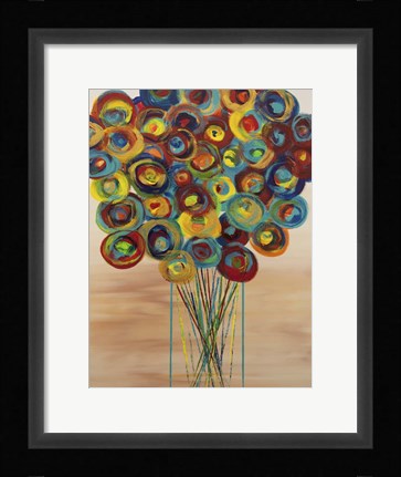 Framed Abstract Flowers 6 Print