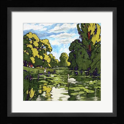Framed Pop London Landscape Gardens Print