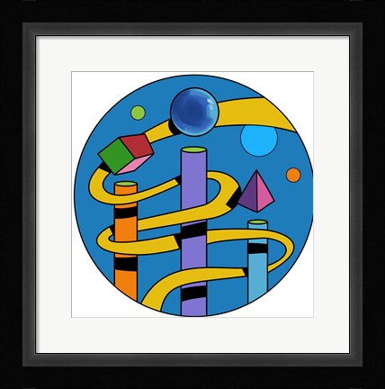 Framed Yellow Ramp Circle Print