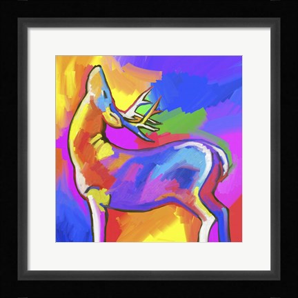 Framed Pop Art - Deer 2 Print