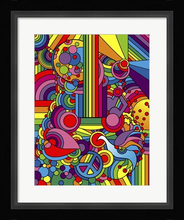 Framed Pop Art - Guitar - Motif Print