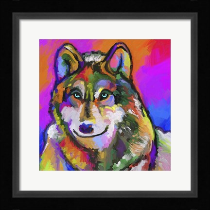 Framed Pop Art - Wolf 1 Print