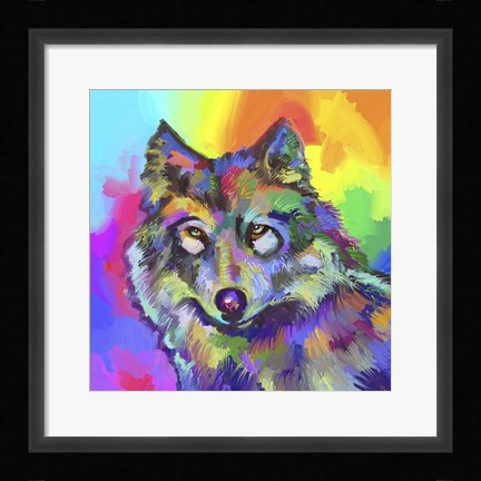 Framed Pop Art - Wolf 2 Print
