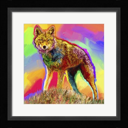 Framed Pop Art - Wolf 3 Print