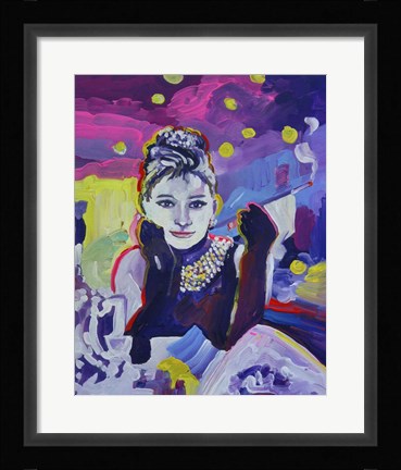 Framed Audrey Hepburn Tiffanys Print