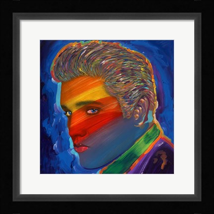 Framed Elvis Rainbow Print