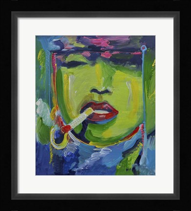Framed Madonna Smoking Print