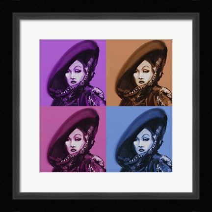 Framed Marlene Dietrich 4Up Print
