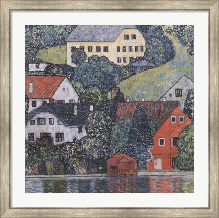 Framed Houses at Unterach on the Attersee Print