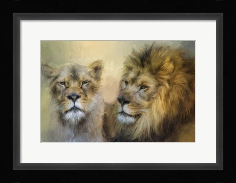 Framed Lion and His Lioness Print