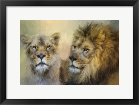 Framed Lion and His Lioness Print