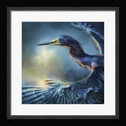 Framed Flight Of The Green Heron Print