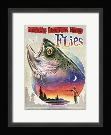 Framed Bass Fly Fish Print