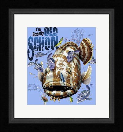 Framed Old School Grouper Print