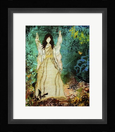 Framed Angel In The Garden Print
