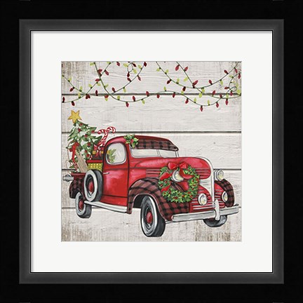 Framed Vintage Christmas Truck-A Print