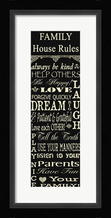 Framed Family Rules Print
