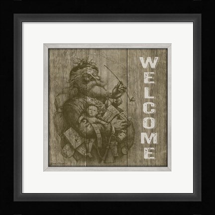 Framed Welcome Santa Print