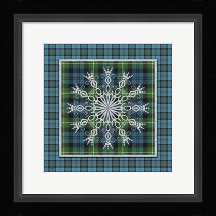 Framed Plaid Snowflakes Print