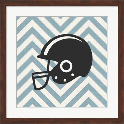 Framed Eat Sleep Play Football - Blue Part III Print