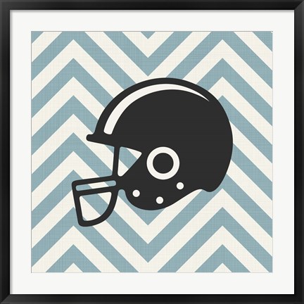 Framed Eat Sleep Play Football - Blue Part III Print