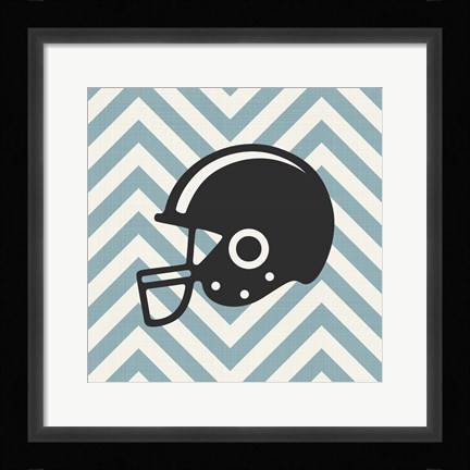 Framed Eat Sleep Play Football - Blue Part III Print