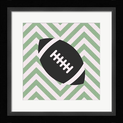 Framed Eat Sleep Play Football - Green Part I Print