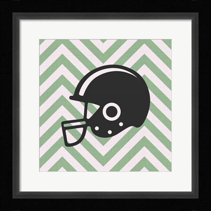 Framed Eat Sleep Play Football - Green Part III Print