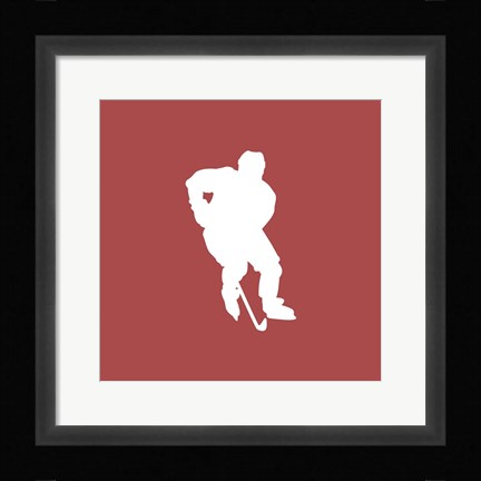 Framed Hockey Player Silhouette - Part I Print