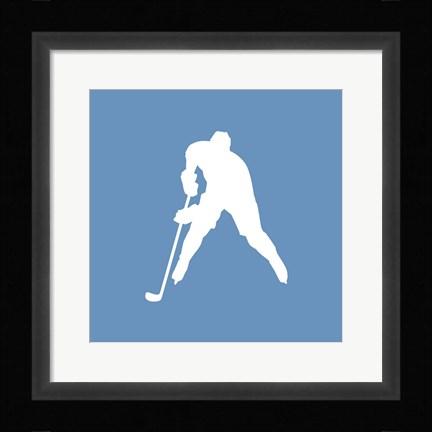 Framed Hockey Player Silhouette - Part III Print