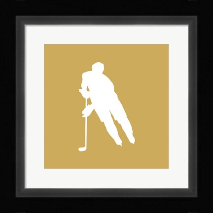 Framed Hockey Player Silhouette - Part IV Print