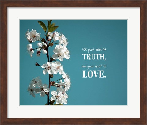 Framed Use Your Mind For Truth - Flowers on Branch Color Print