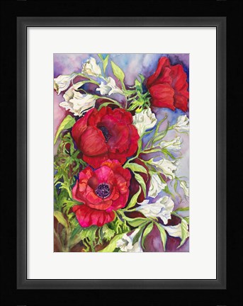 Framed Amenones and Prairie Gentian Print