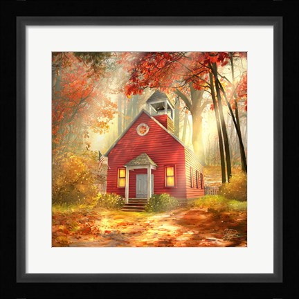 Framed Little Red Schoolhouse Print