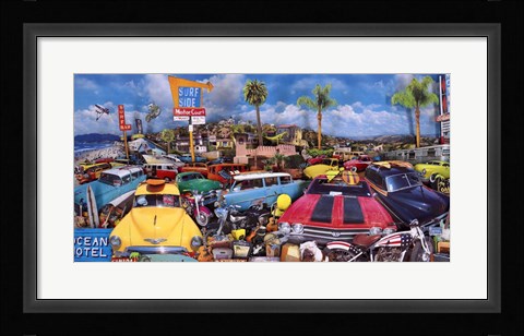 Framed Malibu Surf Bar Print