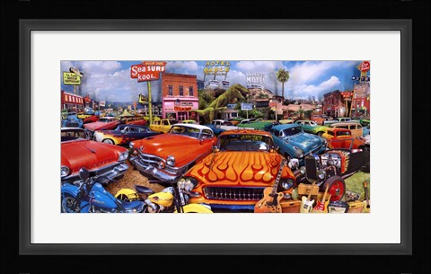 Framed Sea Surf Drive Inn Print