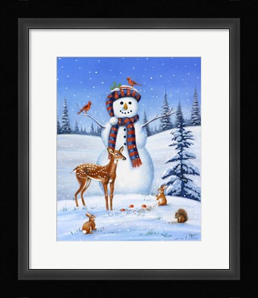 Framed Snowman I Print