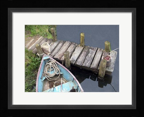 Framed Docked Boat Print