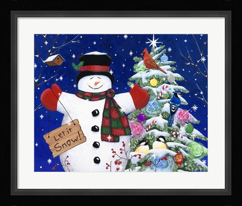 Framed Let it snow man Print