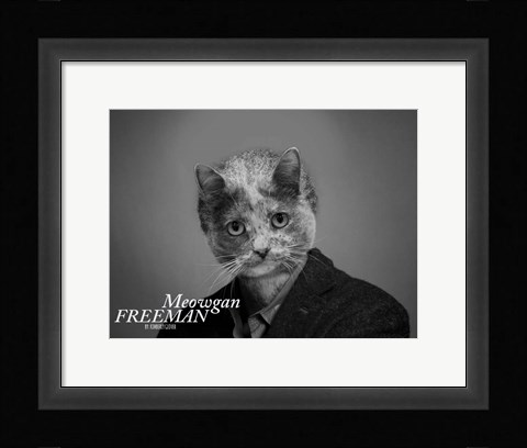 Framed Meowgan Freeman Print