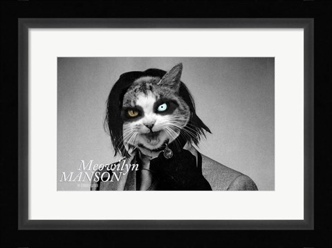 Framed Meowilyn Manson Print