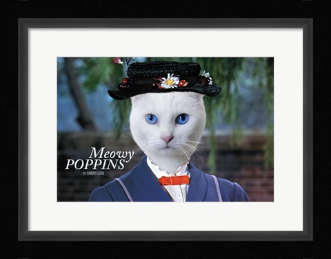 Framed Meowy Poppins Print