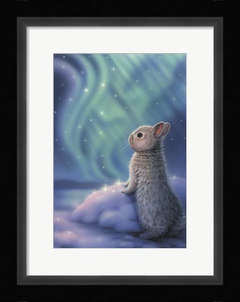 Framed Aurora Bunny Print