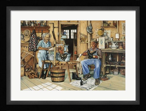Framed Barn Dance Preparation Print