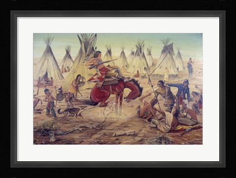 Framed Indian Bronco Print