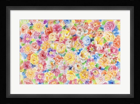 Framed Festive Flower Patterns VII Print