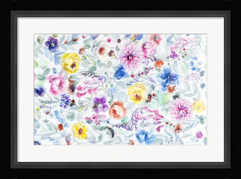 Framed Field of Flowers III Print